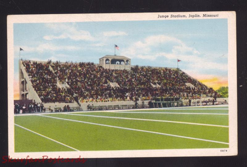 JOPLIN MISSOURI JUNGE STADIUM FOOTBALL FIELD VINTAGE ANTIQUE POSTCARD MO.