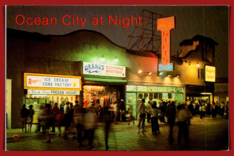 New Jersey, Ocean City - Famous Boardwalk At Night - [NJ-278]