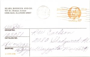 Sears Roebuck Catalog Order Receipt 1980 Chicago Illinois POSTCARD