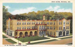 Hotel Seville Harrison Arkansas Ozarks linen postcard