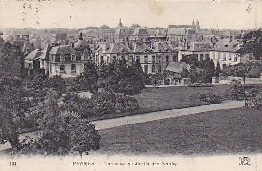 France Rennes Vue prise du Jardin des Plantes 1920