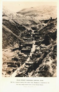 USA Main Street Bingham Canyon Utah Vintage RPPC 08.96