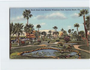 Postcard Beach Street from Beautiful Waterfront Park, Daytona Beach, Florida