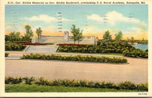 Maryland Annapolis Governor Ritchie Memorial On Governor Ritchie Boulevard Ov...