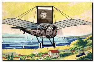 Old Postcard Fantasy Children Photography Plane