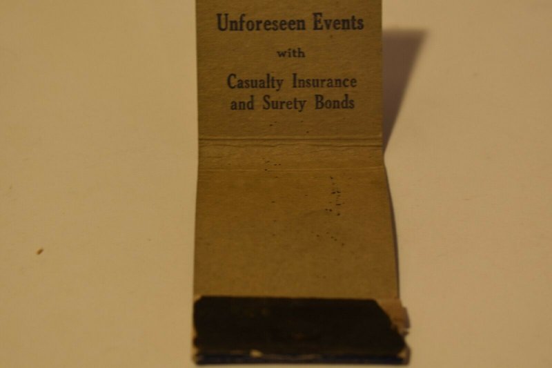 The Maryland Casualty Company Advertising 1941 20 Strike Matchbook Cover