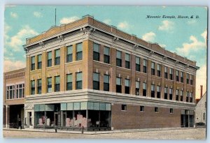 Huron South Dakota Postcard Masonic Temple Exterior View Building c1910 Vintage