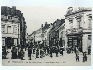 Tourcoing France - Saint Jacques Street Vintage Animated Postcard c1905