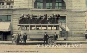 US Grant Hotel Auto Bus, Panama - CA Exposition, San Diego 1915, writing on b...