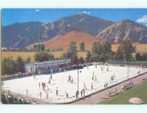 Pre-1980 ICE ON OUTDOOR SKATING RINK IN SUMMER Sun Valley Idaho ID W5561