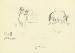 Children's Art Postcard - Winnie The Pooh Sketch, Ernest Howard Shepard RR16951