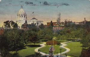 Minnesota Saint Paul Central Park Saint Paul State Capitol In Distance 1911