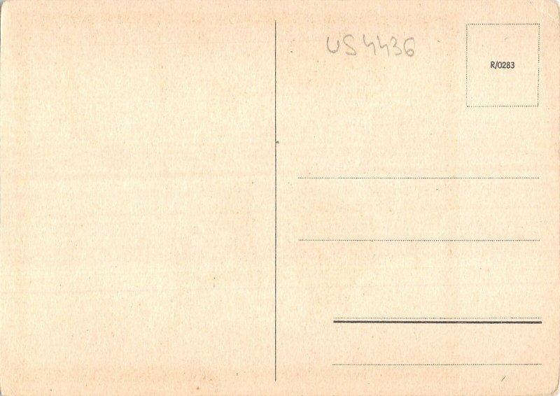 US4436 Little Boy eating Soup Postcard comic