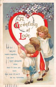 J58/ Valentine's Day Love Holiday Postcard c1910 Pretty Girls 139