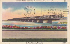 Victoria Bridge Across St Lawrence River Montreal Canada