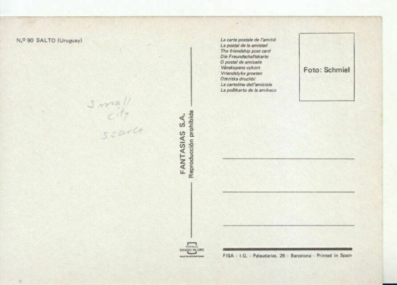 South America Postcard - Uruguay - Salto - Ref 10132A