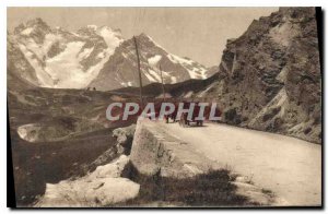 Old Postcard The Dauphine Route du Lautaret Glacier Human