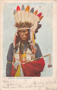 J73/ Native American Indian Postcard c1910 Chief Blackhawk 253