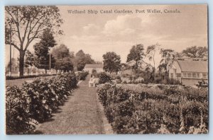 Port Weller Ontario Canada Postcard Welland Ship Canal Gardens c1910 Unposted