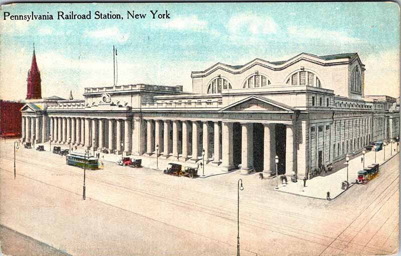 Postcard TRAIN STATION SCENE State of New York NY AN3270