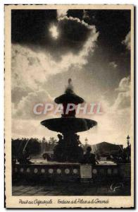 Old Postcard Paris In Crepuscule Fountain Place De La Concorde