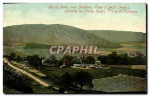 Postcard Old Devils Dyke near Brighton View of South Downs showing the pretty...