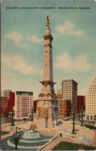 Soldiers' and Sailors' Monument Indianapolis IN Postcard PC498