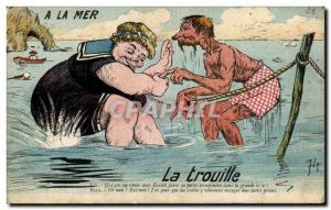 Old Postcard Fantasy Humor Illustrator A sea Funk