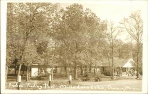 Onamia MN Indian Trading Post Mille Lacs Lake Gas Pumps Real Photo Postcard