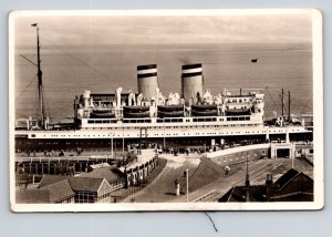 Hapag Ocean Liner Steubenhoft Cuxhaven Real Photo Postcard RPPC Germany