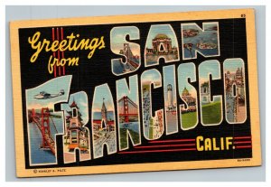 Vintage 1940's Postcard Greetings From San Francisco California - City Views