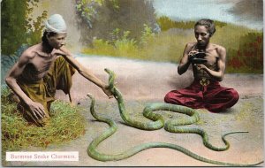 Burmese Snake Charmers Burma Snakes Unused #35 Ahuja Rangoon Postcard E88