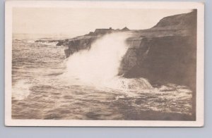 Ocean Scene, Breakers, Somewhere, USA, Vintage Real Photo RP Postcard
