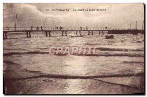 Old Postcard Pornichet La Jetee clear Peche moon