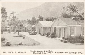 Harrison Hot Springs BC Becker's Motel Unused Litho Postcard G34