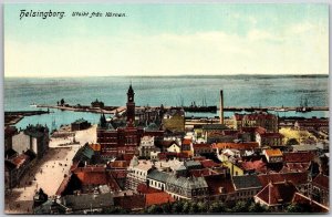 Helsingborg Utsikt Fran Xarnan Sweden Houses Beach In Distance Postcard