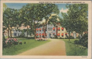 Shrine Hospital for Crippled Children Shreveport Louisiana c1940s linen D224 