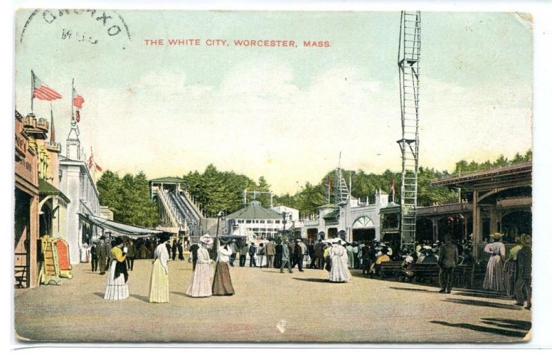 White City Amusement Park Worcester Massachusetts 1909 postcard