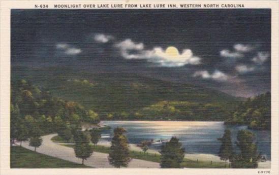 Moonlight Over Lake Lure From Lake Lure Inn Western North Carolina