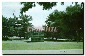 Postcard Modern Monument marking the piers of the site of the first bridge cr...