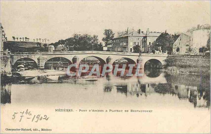 Postcard Mezieres Old Bridge Plateau estaucourt Arches