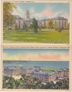 (2 cards) Mahan Hall & Bancroft Hall U.S. Naval Academy Annapolis MD Maryland