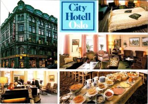 Oslo, Norway  CITY HOTEL  Lobby~Room~Buffet  ADVERTISING  4X6 Postcard