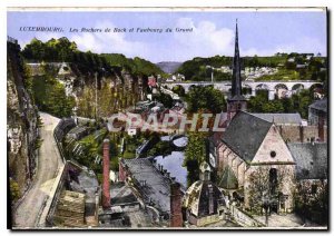 Old Postcard Luxembourg Bock Rocks and the Grand Faubourg