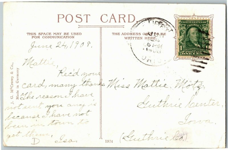 Government Locks & Lock House Muskingum River Marietta OH c1908 Postcard E69