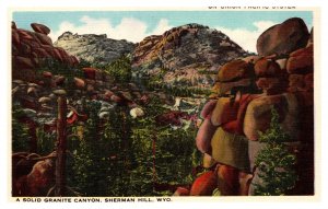 Postcard WY Sherman Hill - A Slid Granite Canyon