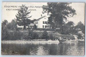 1912 East Hampton Connecticut CT Vintage Postcard Edgemere Farm Lake Pocotopaug