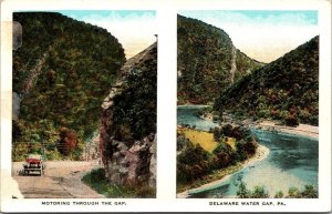 Vintage Pennsylvania Postcard - Delaware Water Gap - Model T Ford
