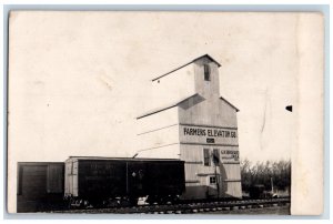 Lincoln Nebraska NE Postcard RPPC Photo Farmers Elevator Co. Grain Railroad Car