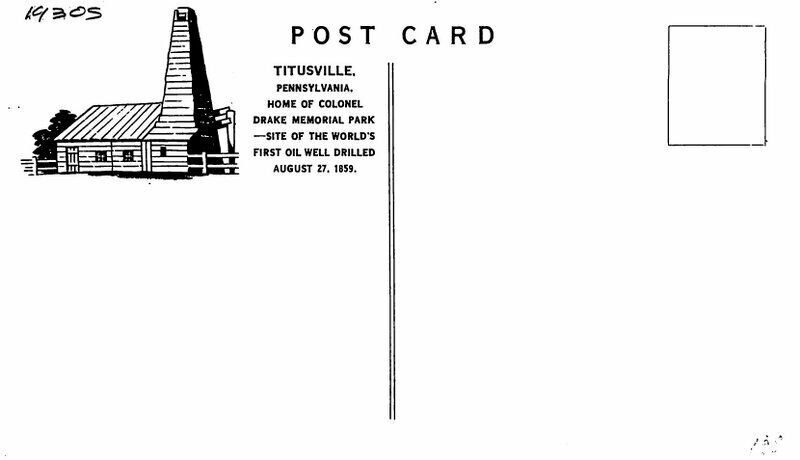 Titusville Pennsylvania Colonel Drake Hotel 1930s Postcard 21-8510
